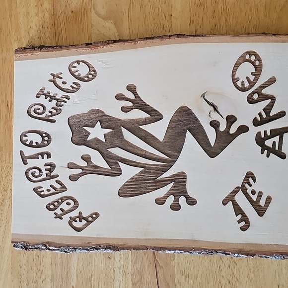 Carved Wooden Frog Plaque - Picture 4 of 5